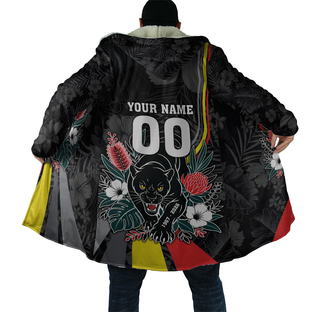 Penrith Panthers 60th Anniversary Custom Cloak Native Australian Protea And Hibiscus Tropical Floral