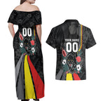 Penrith Panthers 60th Anniversary Custom Couples Matching Off Shoulder Maxi Dress and Hawaiian Shirt Native Australian Protea And Hibiscus Tropical Floral