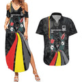 Penrith Panthers 60th Anniversary Custom Couples Matching Summer Maxi Dress and Hawaiian Shirt Native Australian Protea And Hibiscus Tropical Floral