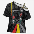 Penrith Panthers 60th Anniversary Custom Cross Shoulder Shirt Native Australian Protea And Hibiscus Tropical Floral
