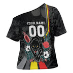 Penrith Panthers 60th Anniversary Custom Cross Shoulder Shirt Native Australian Protea And Hibiscus Tropical Floral