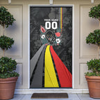 Penrith Panthers 60th Anniversary Custom Door Cover Native Australian Protea And Hibiscus Tropical Floral