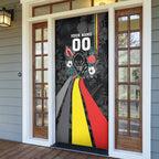 Penrith Panthers 60th Anniversary Custom Door Cover Native Australian Protea And Hibiscus Tropical Floral
