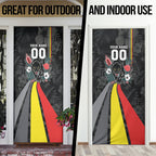 Penrith Panthers 60th Anniversary Custom Door Cover Native Australian Protea And Hibiscus Tropical Floral