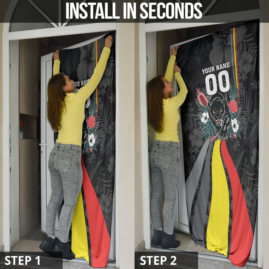 Penrith Panthers 60th Anniversary Custom Door Cover Native Australian Protea And Hibiscus Tropical Floral