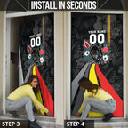 Penrith Panthers 60th Anniversary Custom Door Cover Native Australian Protea And Hibiscus Tropical Floral