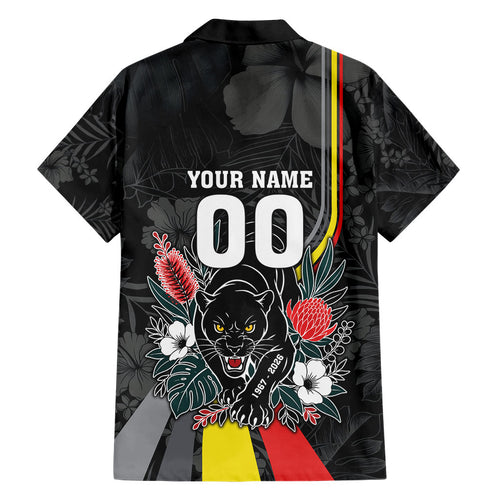 Penrith Panthers 60th Anniversary Custom Family Matching Long Sleeve Bodycon Dress and Hawaiian Shirt Native Australian Protea And Hibiscus Tropical Floral