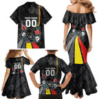 Penrith Panthers 60th Anniversary Custom Family Matching Mermaid Dress and Hawaiian Shirt Native Australian Protea And Hibiscus Tropical Floral