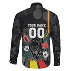 Penrith Panthers 60th Anniversary Custom Family Matching Off Shoulder Maxi Dress and Hawaiian Shirt Native Australian Protea And Hibiscus Tropical Floral
