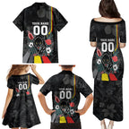 Penrith Panthers 60th Anniversary Custom Family Matching Puletasi and Hawaiian Shirt Native Australian Protea And Hibiscus Tropical Floral