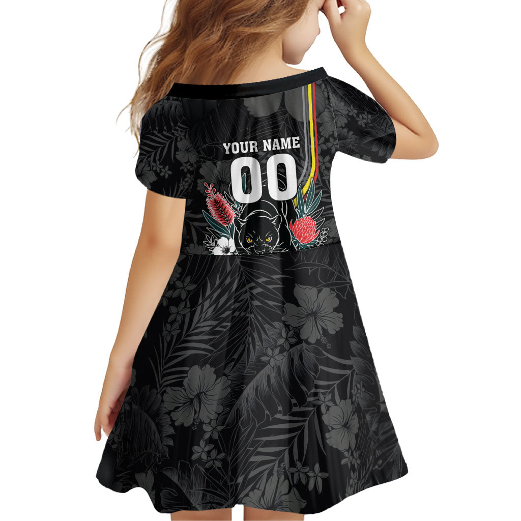 Penrith Panthers 60th Anniversary Custom Family Matching Short Sleeve Bodycon Dress and Hawaiian Shirt Native Australian Protea And Hibiscus Tropical Floral