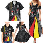 Penrith Panthers 60th Anniversary Custom Family Matching Summer Maxi Dress and Hawaiian Shirt Native Australian Protea And Hibiscus Tropical Floral