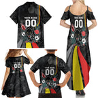 Penrith Panthers 60th Anniversary Custom Family Matching Summer Maxi Dress and Hawaiian Shirt Native Australian Protea And Hibiscus Tropical Floral
