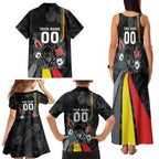 Penrith Panthers 60th Anniversary Custom Family Matching Tank Maxi Dress and Hawaiian Shirt Native Australian Protea And Hibiscus Tropical Floral