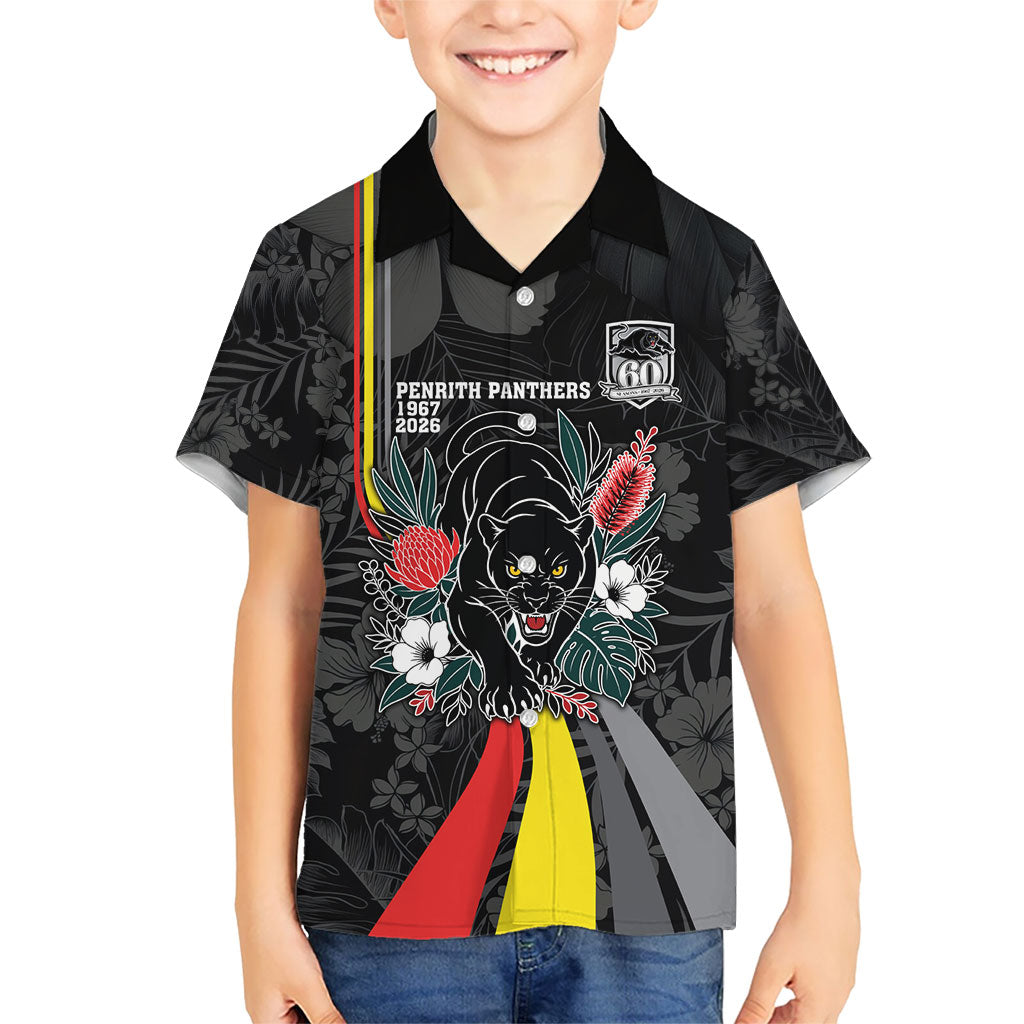 Penrith Panthers 60th Anniversary Custom Hawaiian Shirt Native Australian Protea And Hibiscus Tropical Floral