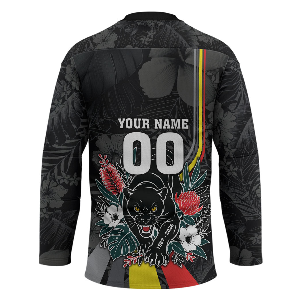 Penrith Panthers 60th Anniversary Custom Hockey Jersey Native Australian Protea And Hibiscus Tropical Floral