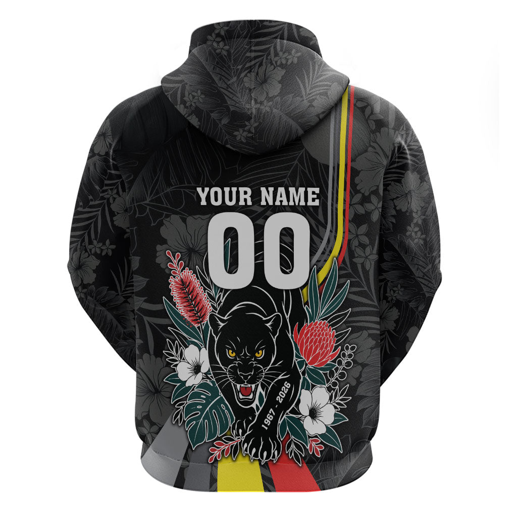 Penrith Panthers 60th Anniversary Custom Hoodie Native Australian Protea And Hibiscus Tropical Floral
