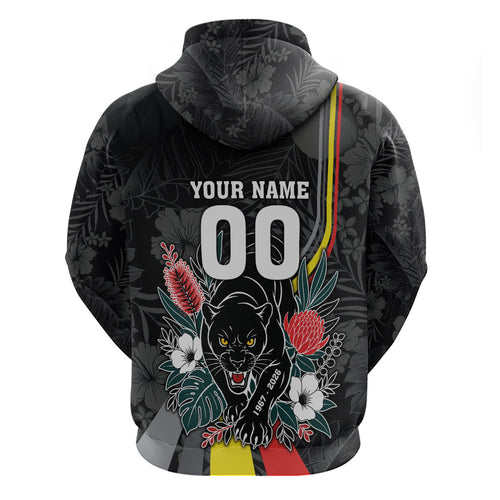 Penrith Panthers 60th Anniversary Custom Hoodie Native Australian Protea And Hibiscus Tropical Floral