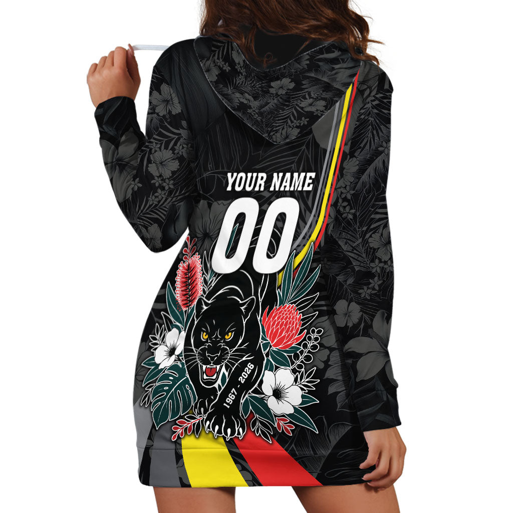 Penrith Panthers 60th Anniversary Custom Hoodie Dress Native Australian Protea And Hibiscus Tropical Floral