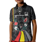 Penrith Panthers 60th Anniversary Custom Kid Polo Shirt Native Australian Protea And Hibiscus Tropical Floral