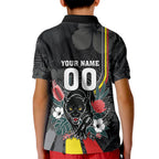 Penrith Panthers 60th Anniversary Custom Kid Polo Shirt Native Australian Protea And Hibiscus Tropical Floral