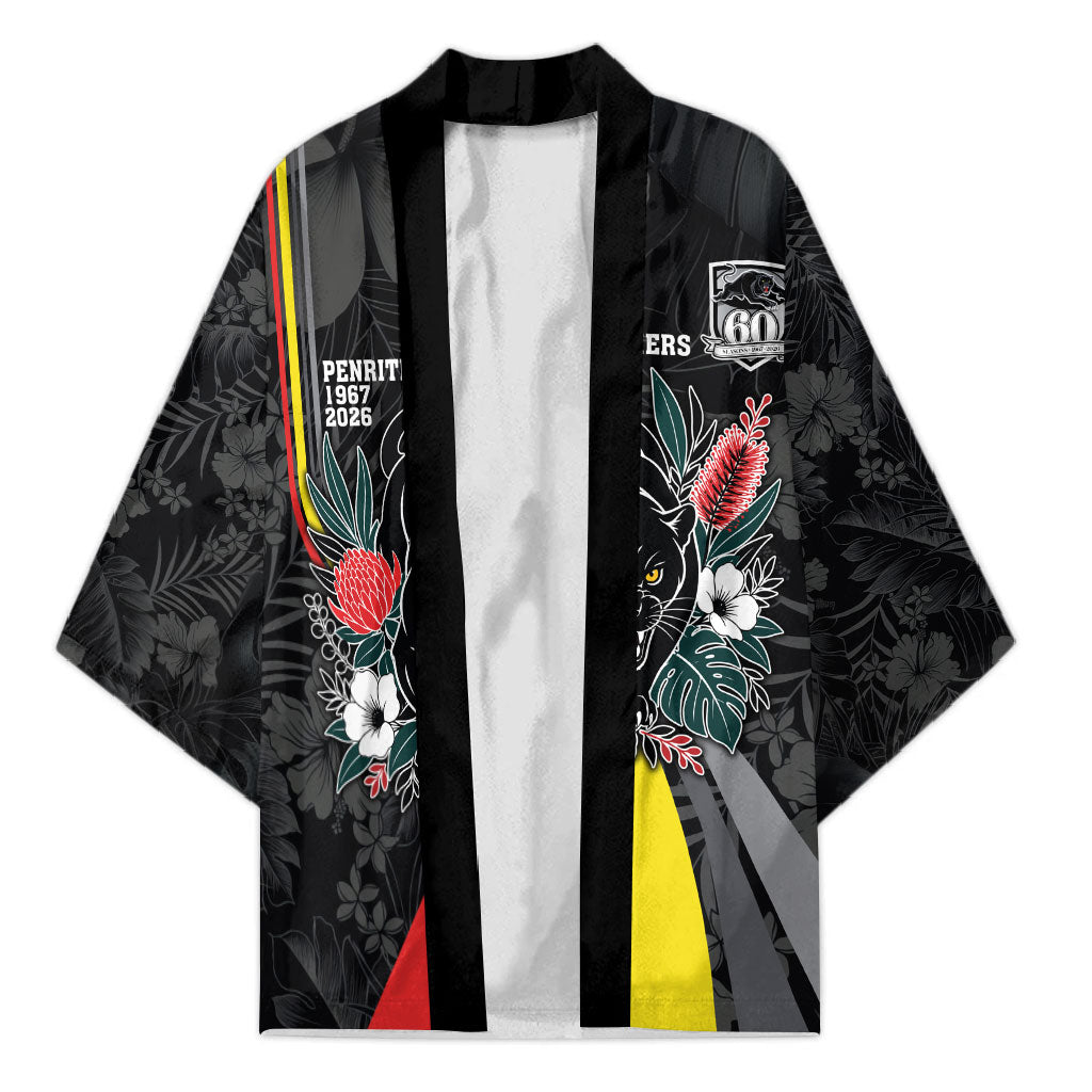 Penrith Panthers 60th Anniversary Custom Kimono Native Australian Protea And Hibiscus Tropical Floral