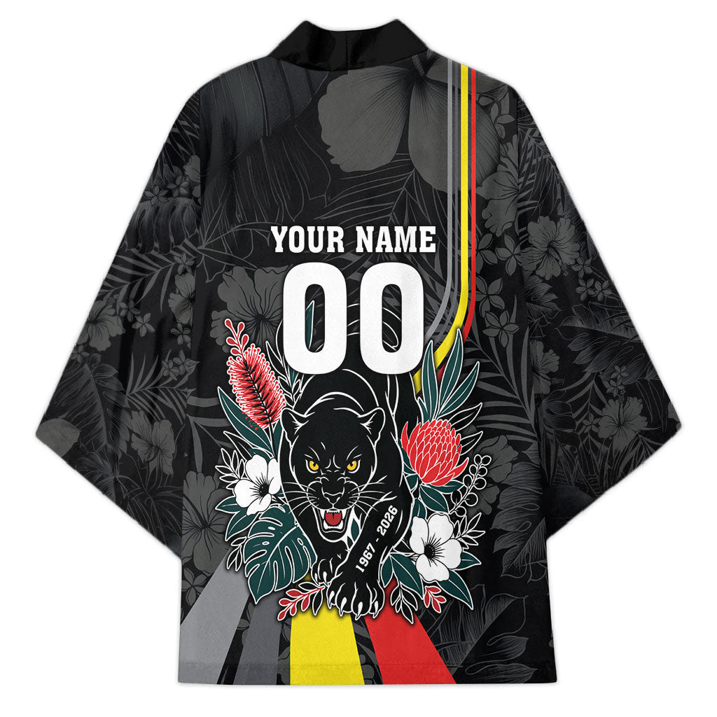 Penrith Panthers 60th Anniversary Custom Kimono Native Australian Protea And Hibiscus Tropical Floral