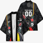 Penrith Panthers 60th Anniversary Custom Kimono Native Australian Protea And Hibiscus Tropical Floral
