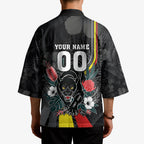 Penrith Panthers 60th Anniversary Custom Kimono Native Australian Protea And Hibiscus Tropical Floral