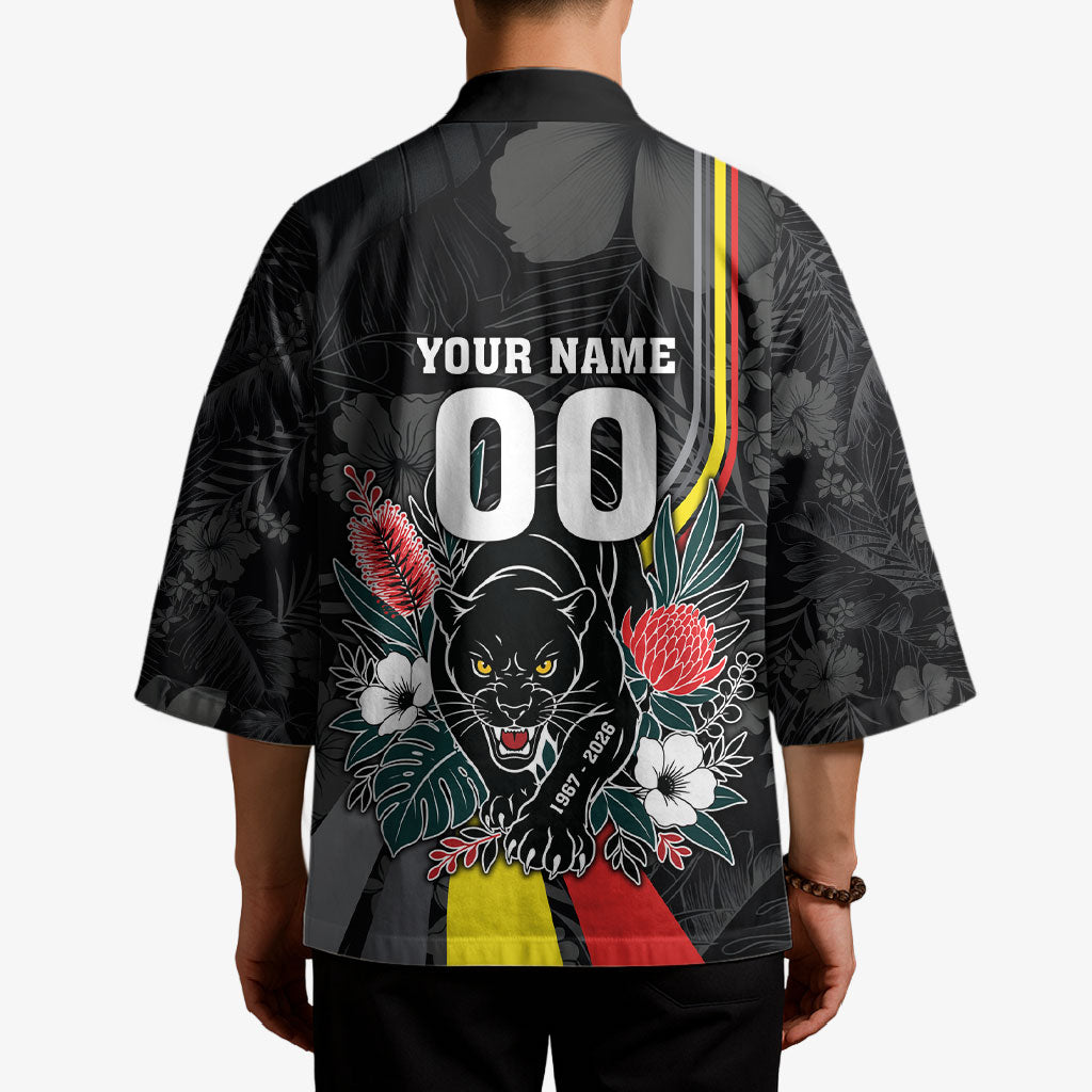 Penrith Panthers 60th Anniversary Custom Kimono Native Australian Protea And Hibiscus Tropical Floral