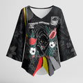 Penrith Panthers 60th Anniversary Custom Kimono Sleeve Blouse Native Australian Protea And Hibiscus Tropical Floral