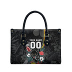 Penrith Panthers 60th Anniversary Custom Leather Bag Native Australian Protea And Hibiscus Tropical Floral