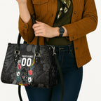 Penrith Panthers 60th Anniversary Custom Leather Bag Native Australian Protea And Hibiscus Tropical Floral