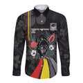 Penrith Panthers 60th Anniversary Custom Long Sleeve Button Shirt Native Australian Protea And Hibiscus Tropical Floral