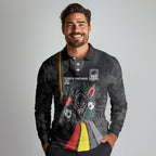 Penrith Panthers 60th Anniversary Custom Long Sleeve Polo Shirt Native Australian Protea And Hibiscus Tropical Floral