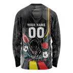 Penrith Panthers 60th Anniversary Custom Long Sleeve Shirt Native Australian Protea And Hibiscus Tropical Floral