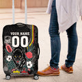 Penrith Panthers 60th Anniversary Custom Luggage Cover Native Australian Protea And Hibiscus Tropical Floral
