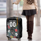 Penrith Panthers 60th Anniversary Custom Luggage Cover Native Australian Protea And Hibiscus Tropical Floral