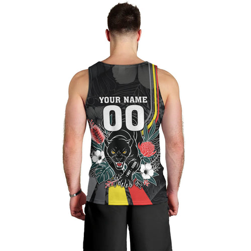 Penrith Panthers 60th Anniversary Custom Men Tank Top Native Australian Protea And Hibiscus Tropical Floral