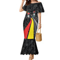 Penrith Panthers 60th Anniversary Custom Mermaid Dress Native Australian Protea And Hibiscus Tropical Floral