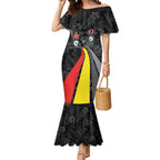 Penrith Panthers 60th Anniversary Custom Mermaid Dress Native Australian Protea And Hibiscus Tropical Floral