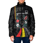 Penrith Panthers 60th Anniversary Custom Padded Jacket Native Australian Protea And Hibiscus Tropical Floral