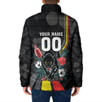 Penrith Panthers 60th Anniversary Custom Padded Jacket Native Australian Protea And Hibiscus Tropical Floral