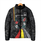Penrith Panthers 60th Anniversary Custom Padded Jacket Native Australian Protea And Hibiscus Tropical Floral
