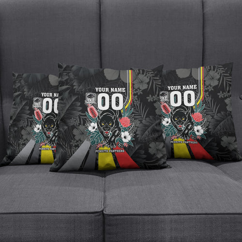 Penrith Panthers 60th Anniversary Custom Pillow Cover Native Australian Protea And Hibiscus Tropical Floral