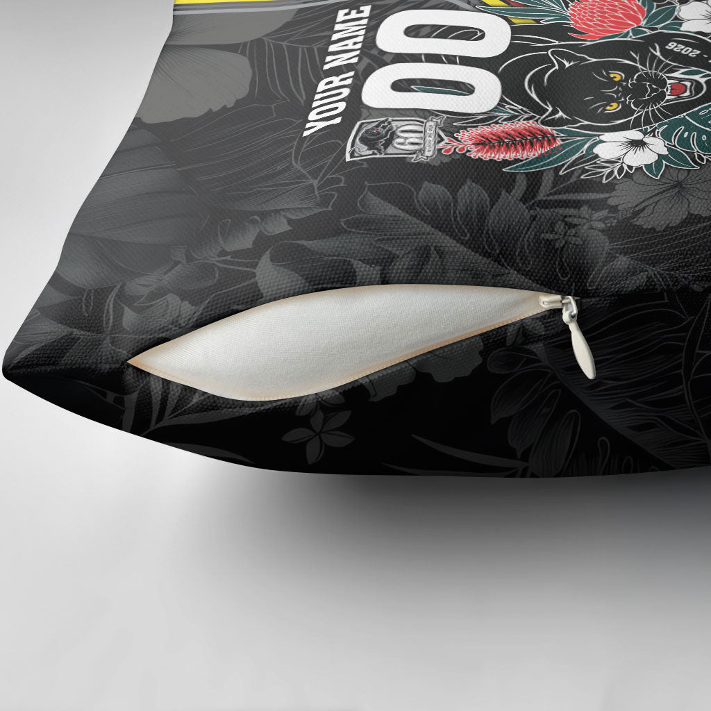 Penrith Panthers 60th Anniversary Custom Pillow Cover Native Australian Protea And Hibiscus Tropical Floral