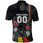 Penrith Panthers 60th Anniversary Custom Polo Shirt Native Australian Protea And Hibiscus Tropical Floral