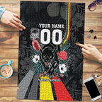 Penrith Panthers 60th Anniversary Custom Puzzle Native Australian Protea And Hibiscus Tropical Floral