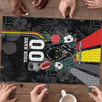 Penrith Panthers 60th Anniversary Custom Puzzle Native Australian Protea And Hibiscus Tropical Floral