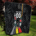 Penrith Panthers 60th Anniversary Custom Quilt Native Australian Protea And Hibiscus Tropical Floral